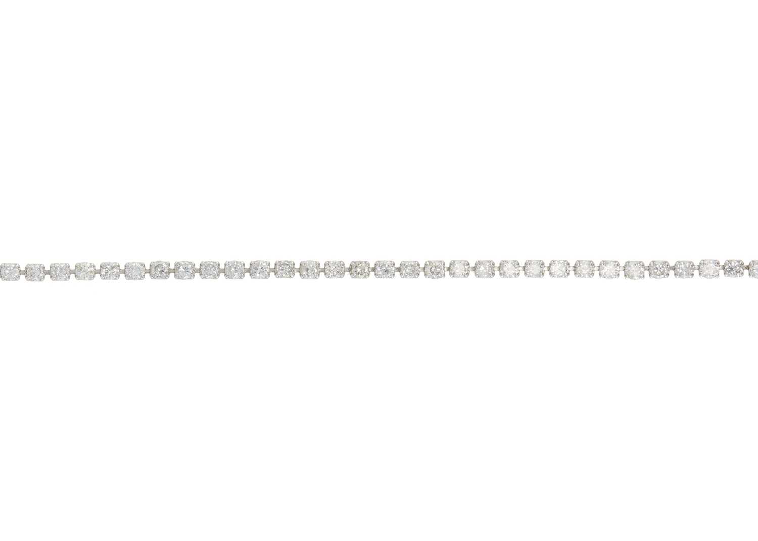 Lot 71 - A platinum diamond line bracelet
