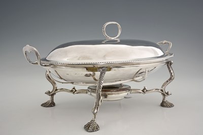 Lot 397 - A Victorian silver chafing dish on stand, of...