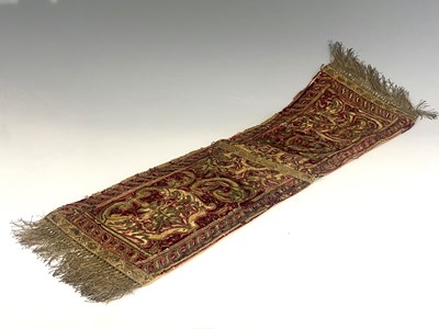 Lot 282 - A 17th century gilt embroidered velvet...