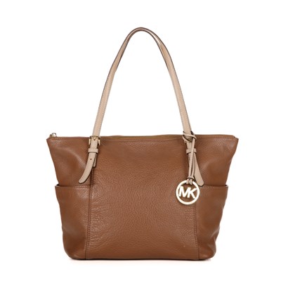 Lot 418 - Michael Kors, a tan leather Jet Set Top Zip...