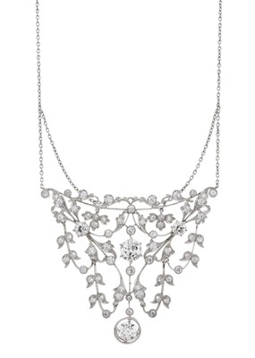Lot 101 - A Belle Epoque diamond floral garland necklace