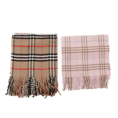 Lot 292 - Burberry, a Nova Check lambswool shawl and...