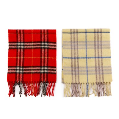 Lot 297 - Burberry, two Nova Check lambswool scarves, to...