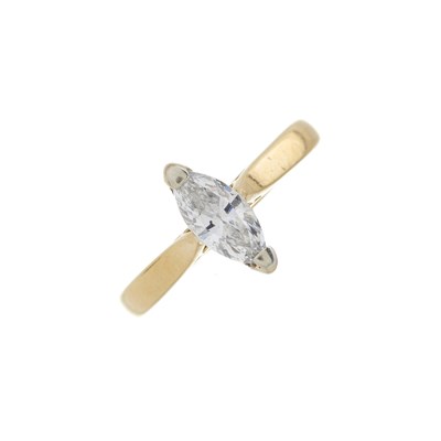 Lot 155 - An 18ct gold diamond single-stone ring
