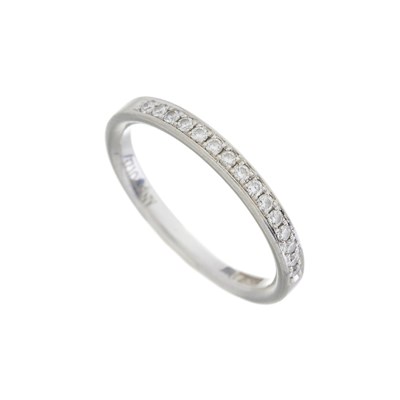Lot 37 - A platinum diamond half eternity ring