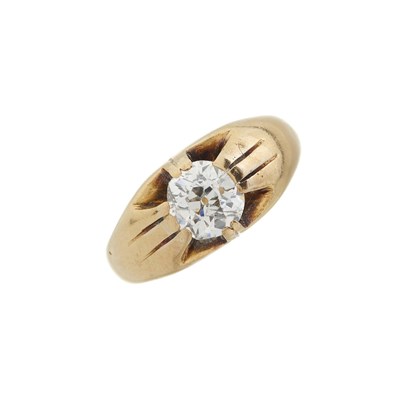 Lot 17 - A late Victorian 18ct gold diamond single-stone band ring