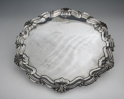 Lot 390 - A Victorian silver salver, modelled in the...