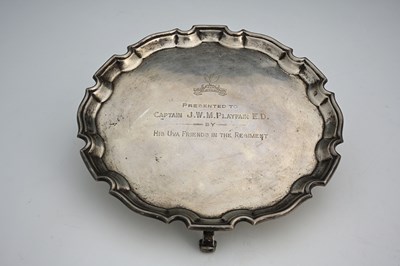 Lot 391 - A George V silver small salver or waiter, of...