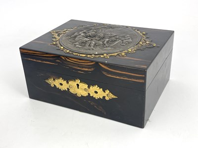 Lot 690 - A mid Victorian coromandel work box, circa...