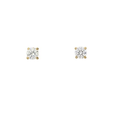 Lot 176 - A pair of 9ct gold brilliant-cut diamond stud earrings