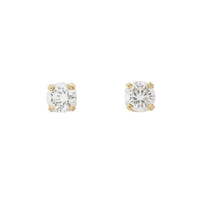 Lot 167 - A pair of 18ct gold brilliant-cut diamond single-stone stud earrings