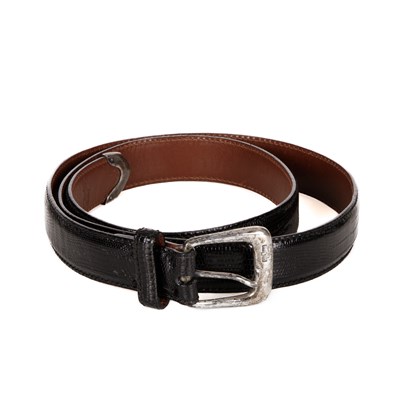 Lot 442 - Ralph Lauren, a black lizard skin belt,...