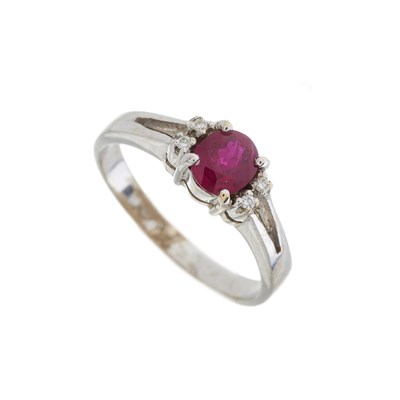 Lot 164 - Two 18ct gold ruby, sapphire and diamond dress rings