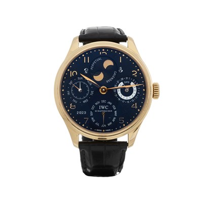 Lot 265 - IWC, an 18ct gold Portuguese Perpetual Calendar Double Moon wrist watch