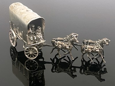 Lot 11 - A Dutch silver novelty model of a covered...