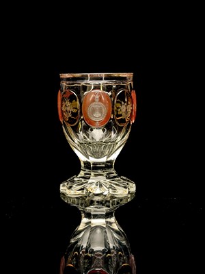 Lot 504 - A Bohemian heraldic cameo glass vase, circa...