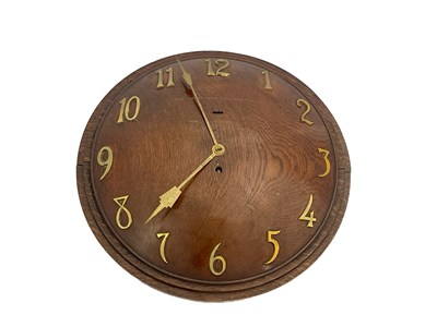 Lot 338 - An Art Deco oak wall clock, Northern...