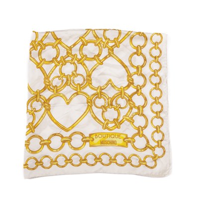 Lot 424 - Moschino Boutique, a silk scarf, designed with...