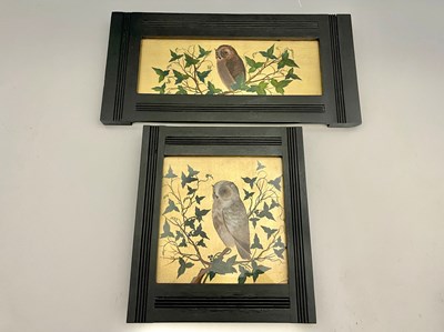 Lot 245 - Two Aesthetic Movement painted panels, gilt...