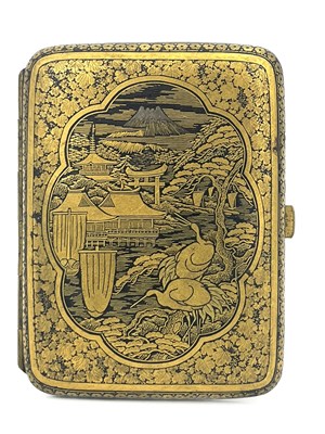 Lot 368 - A Japanese gilt lacquer cigarette case, circa...