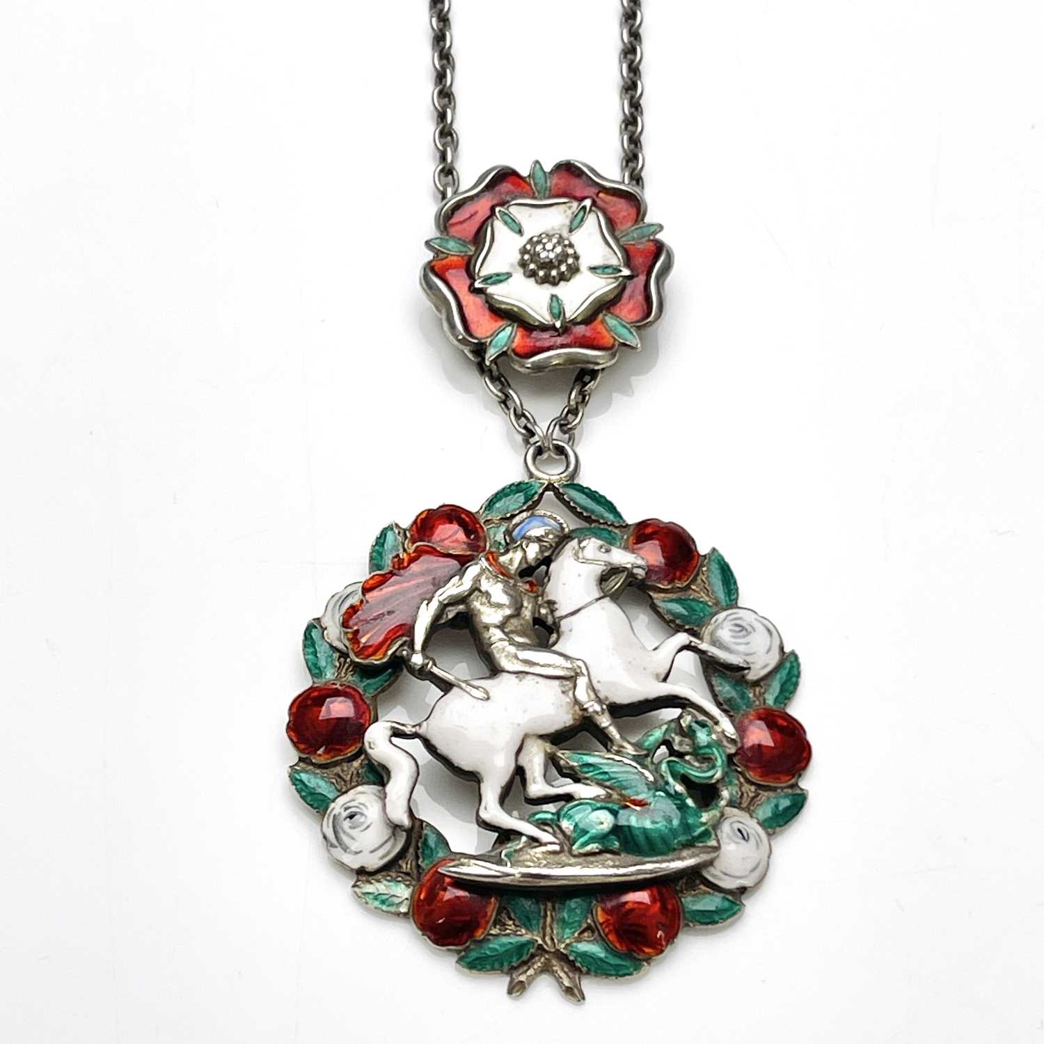Lot 35 - An Arts and Crafts silver and enamelled...
