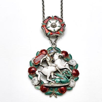 Lot 35 - An Arts and Crafts silver and enamelled...