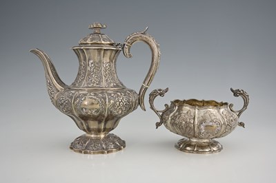 Lot 444 - A George IV silver matched coffee pot and...