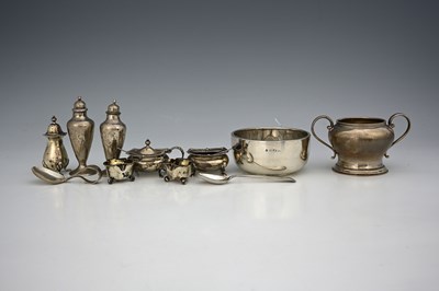 Lot 445 - A quantity of hallmarked silver to include, a...