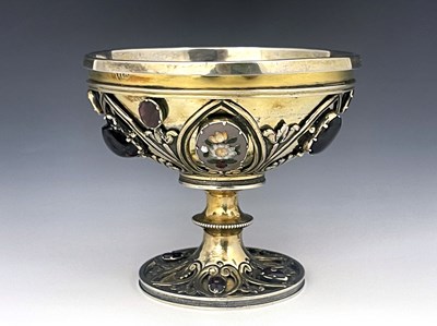 Lot 34 - A George IV silver gilt and gem set pedestal...