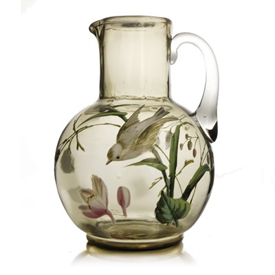 Lot 533 - Harrach, a Bohemian enamelled glass jug, circa...