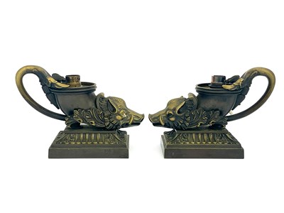 Lot 285 - A pair of George IV Thomas Messenger bronze...