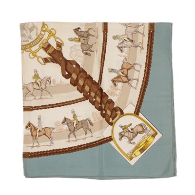 Lot 303 - Hermes, a Les Allvrees Du Cheval silk scarf