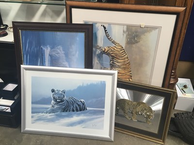 Lot 760 - Leonard Pearman, two coloured tiger prints,...