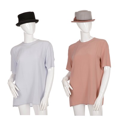 Lot 282 - Emporio Armani, two silk blouses and two hats