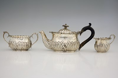 Lot 283 - A Victorian silver three-piece tea set,...