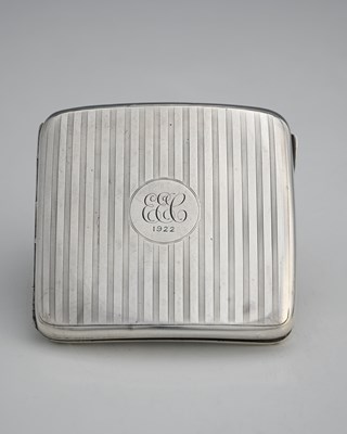 Lot 285 - A George V silver cigarette case, of rounded...