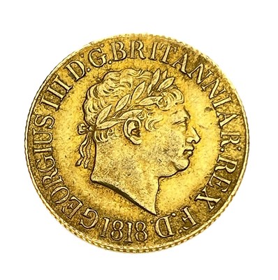 Lot 91 - George III, Sovereign, 1818, ascending colon...