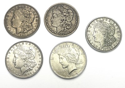 Lot 183 - USA, Dollars, 1886,1899,1920,1921 & 1922 (5)