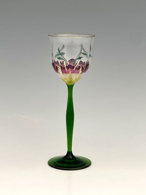 Lot 553 - Theresienthal, a Jugendstil enamelled floral...