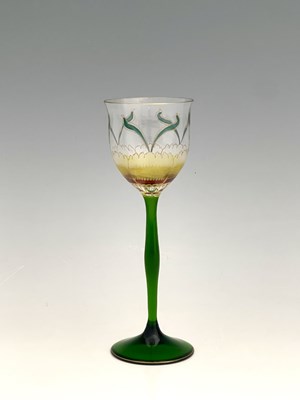 Lot 554 - Theresienthal, a Jugendstil enamelled floral...