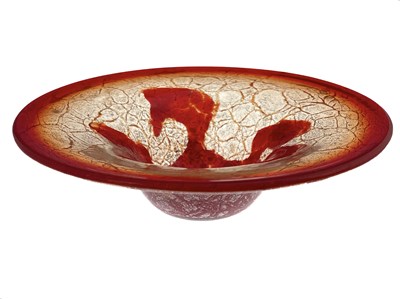 Lot 411 - Verlys, an Art Deco Cluthra art glass bowl,...