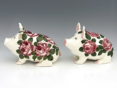 Lot 698 - Jan Plichta, a Wemyss Ware painted pig,...