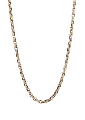 Lot 117 - An early 20th century 9ct gold belcher-link chain necklace