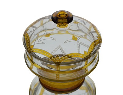 Lot 428 - A Secessionist amber flashed and etched glass...