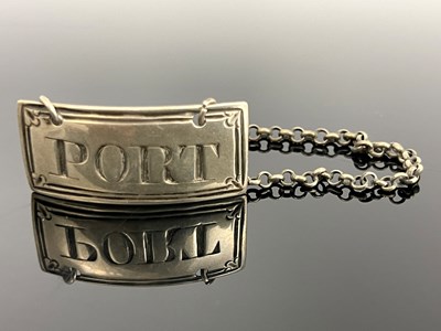 Lot 131 - A George III silver wine label for Port, John...
