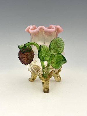 Lot 511 - A Stourbridge glass strawberry vase, circa...