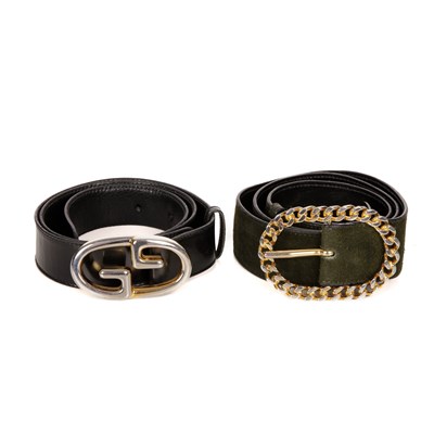 Lot 286 - Gucci, two vintage leather belts