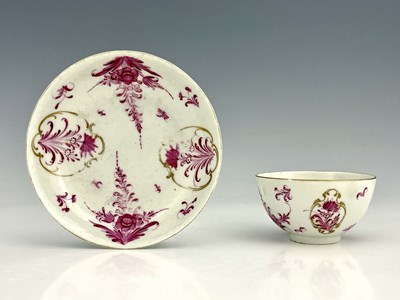 Lot 714 - A Worcester tea bowl and sacucer, circa 1765,...