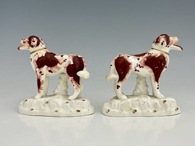 Lot 730 - A pair of Staffordshire porcelain figures of...