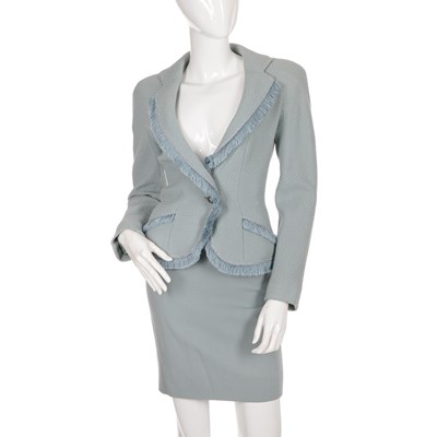 Lot 244 - Christian Dior, a duck egg blue skirt suit